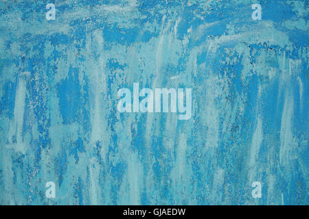 Metal, painted in blue paint, shabby background Stock Photo