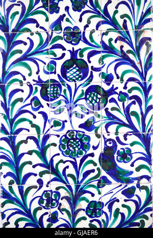 Fajalauza tile glazed wall, originally developed in Granada Albaicin District, Spain Stock Photo