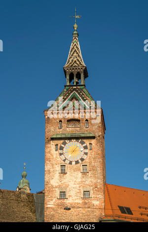 tower Schmalzturm , Landsberg am Lech,  Upper-Bavaria, Bavaria, Germany, Europe Stock Photo