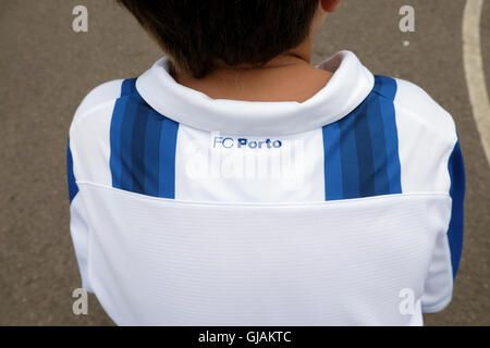 Boy wearing  FC Porto Portugal football shirt  UK    KATHY DEWITT Stock Photo