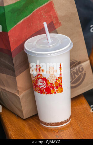 Burger King cup meal Stock Photo