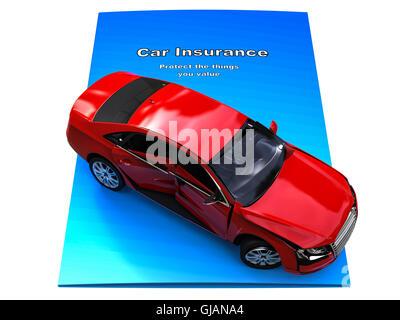 3D render image representing a car insurance concept Stock Photo