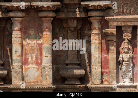 Mural painted on the wall of  temple Airavatesvara (Darasuram) Thanjavur District Tamil Nadu India Stock Photo