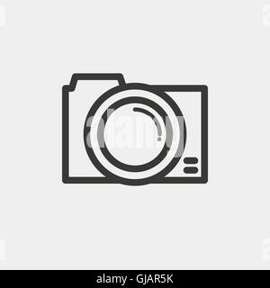 simple camera icon of brown outline for illustration Stock Vector