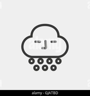snowing cloud icon of brown outline for illustration Stock Vector