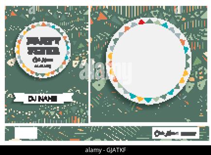 Club Flyers with copy space and hand drawn pattern. Vector illustration Stock Vector