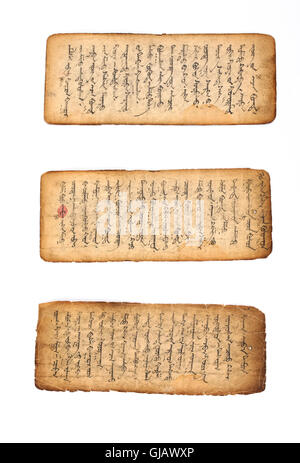 Mongolian manuscript Stock Photo