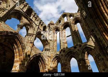 section of the ruins of Whitby Abbey. Stock Photo