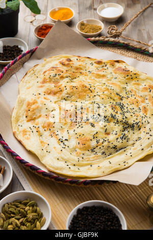 Malawah or Malawach traditional yemeni bread Stock Photo