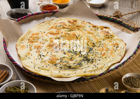 Malawah or Malawach traditional yemeni bread Stock Photo