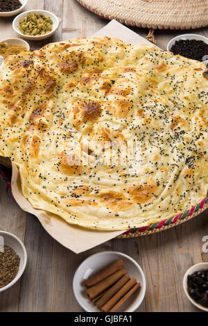 Malawah or Malawach traditional yemeni bread Stock Photo