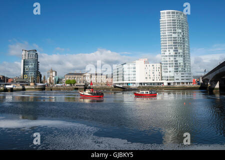 The Lagan Weir and riverside, Belfast Stock Photo