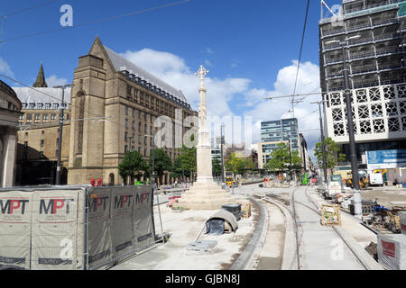 Building of the Phase 2CC – Second City Crossing for Manchester Metrolink, St Peters Square, North West England, UK , M2 5PD Stock Photo