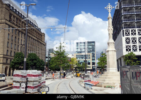 Building of the Phase 2CC – Second City Crossing for Manchester Metrolink, St Peters Square, North West England, UK , M2 5PD Stock Photo