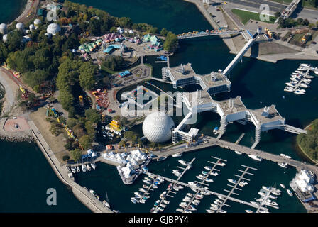 An aerial shot of Ontario Place in Toronto, Canada. Stock Photo