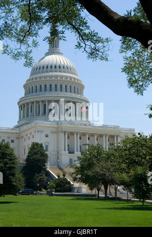 The Capitol, located in Washington, DC, is the building in which the United States Congress meets. It is at the east end of the  Stock Photo