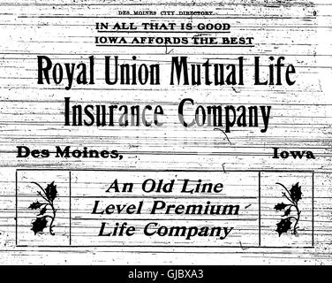 1906 Des Moines and Polk County, Iowa, City Directory (1906) Stock Photo