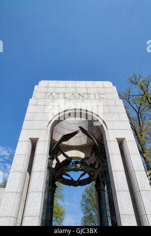 The Atlantic pillar or entrance at the The National World War II Memorial in Washington D.C., USA Stock Photo