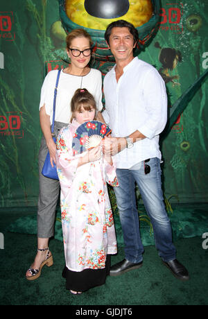 Los Angeles, CA, USA. 14th Aug, 2016. 14 August 2016 - Los Angeles, California - Lou Diamond Philips, wife Yvonne Bossier Phillips, daughter Indigo Sanara Phillips. Kubo and The Two Strings World Premiere held at the AMC Universal City Walk Universal Studios Hollywood in Los Angeles. Photo Credit: AdMedia Credit:  AdMedia/ZUMA Wire/Alamy Live News Stock Photo