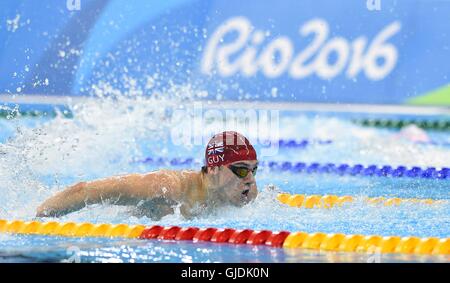 James Guy (GBR). Swimming. Mens 4 x 100m Medley relay. Olympic Aquatics Centre. Olympic park. Rio de Janeiro. Brazil. 14/08/2016. Stock Photo