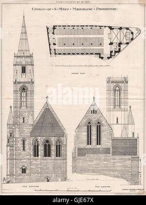 St. Mary Magdalene church, Paddington; George Edmund Street, Architect, 1873 Stock Photo