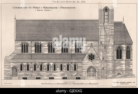 St Mary Magdalene church, Paddington; George Edmund Street, Architect, 1873 Stock Photo