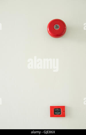 fire detection and alarm systems mounted on wall Stock Photo