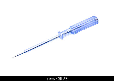 Traditional tester screwdriver on a white background Stock Photo