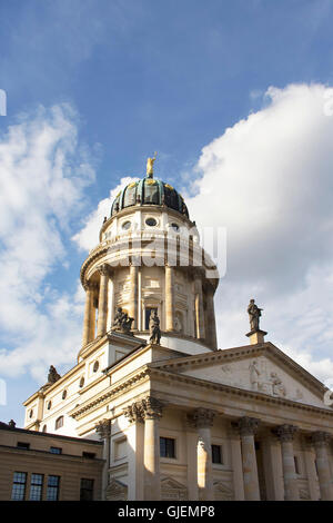 Bottom view of French Cathedral in Berlin Stock Photo