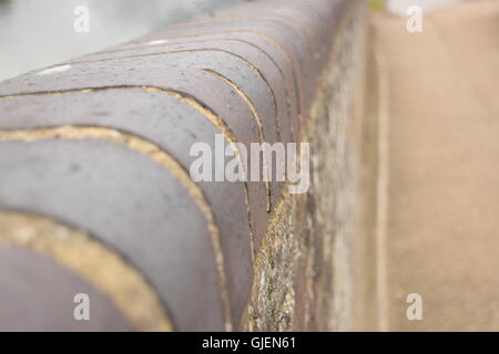 Side and Close-up View of a Brick Wall Stock Photo