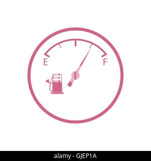 Stylized icon of the automobile fuel sensor on a white background Stock Vector