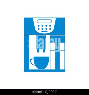 Stylized icon of a colored coffee machine on a white background Stock Vector