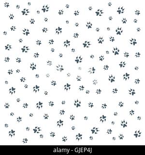 Nice picture of wild animal traces on a white background Stock Vector