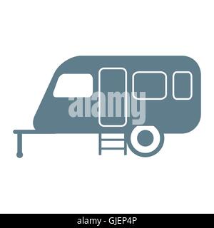Stylized icon of a colored caravan on a white background Stock Vector