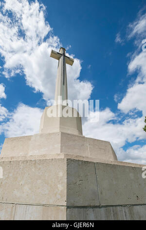 The Cross of Sacrifice at Ancre British Cemetery, Beaumont-Hamel, Picardy, France. Stock Photo