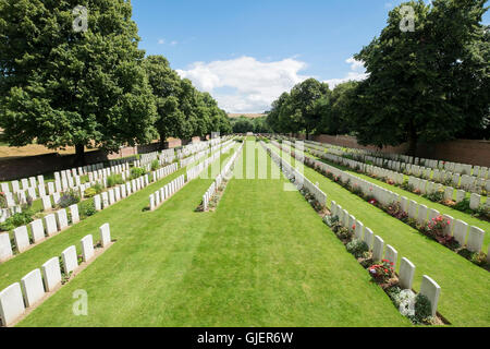 A general view of Ancre British Cemetery, Beaumont-Hamel, Picardy, France. Stock Photo