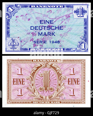 FRG-2a-Allied West Germany-1 Deutsche Mark (1948) Stock Photo