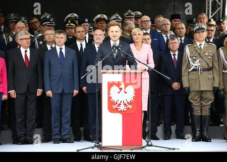 Warsaw, Poland. 15th Aug, 2016. President Andrzej Duda holds speech during Polish Army Celebration Day. Credit:  Jakob Ratz/Pacific Press/Alamy Live News Stock Photo