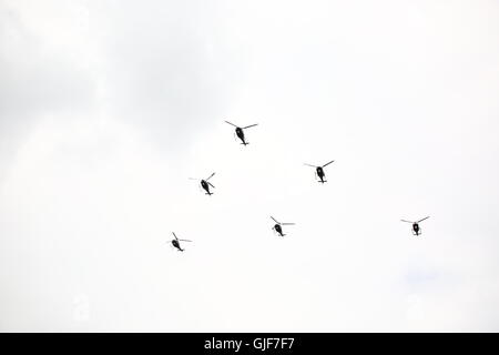 Warsaw, Poland. 15th Aug, 2016. Polish Army helicopters show tattoo during Army Celebration Day. Credit:  Jakob Ratz/Pacific Press/Alamy Live News Stock Photo