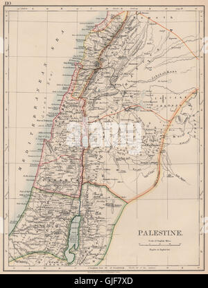 PALESTINE. Galilee Samaria Judea Perea Phoenicia Decapolis. JOHNSTON, 1906 map Stock Photo