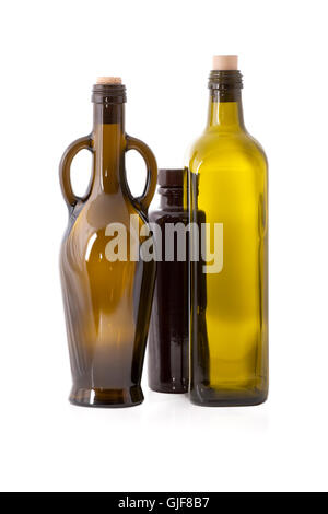 Brown glass bottles Stock Photo
