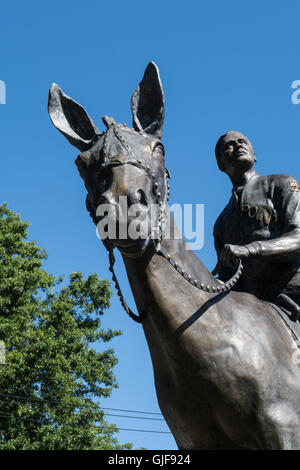 Hannibal Bronze Army Mascot Statue, West Point, NY, USA Stock Photo