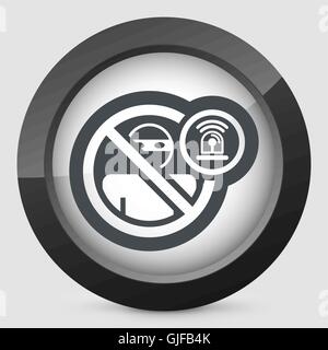 Thief alarm icon Stock Vector