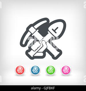 Pick and shovel icon Stock Vector