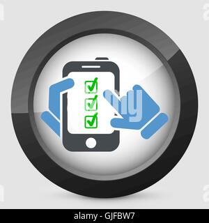 Checkmark menu on smartphone Stock Vector