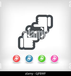 Camera lens simulation icon Stock Vector
