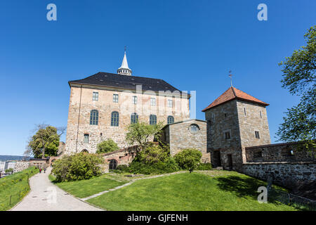 The Akershus Fortress in Oslo. This is one of the Norwegian capital city main landmark. Stock Photo