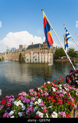 The Binnenhof  castle is the seat of the Dutch Parliament and prime minister office in the city of  The Hague Stock Photo