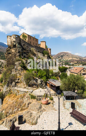 Corte citadel in Corsica island, a popular travel destination in France. Stock Photo
