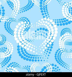 Seamless pattern with white dotted hearts on a blue background. St.Valentine's day. Stock Vector